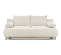 Banquette convertible 3 places - Tissu Bouclette beige - Coffre de rangement - L 192 x H 84 x P 93 cm Beige G