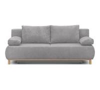 Banquette convertible 3 places - Velours côtelé gris clair - Coffre de rangement - L 192 x H 84 x P 93 cm Gris clair G