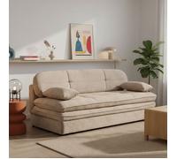 Banquette convertible CILA 3 places tissu marron