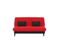 Banquette convertible Elios clic clac, couchage 130 x 190 avec rangement intégré + 2 coussins OFFERTS, Pearl rouge
