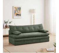 Banquette convertible KIARA 3 places tissu bouclette vert