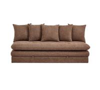 Banquette convertible MAORA 3 places tissu bouclette marron