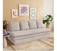 Banquette convertible NOMA 3 places tissu bouclette beige