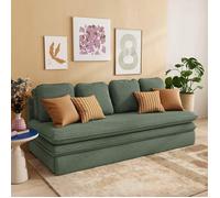Banquette convertible NOMA 3 places tissu bouclette vert kaki