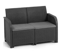 Banquette de jardin Allibert by KETER SanRemo en résine imitation rotin tressé graph G
