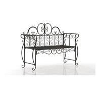 CLP Banc de jardin Minna – Fer forgé laqué 123 x 46 cm – Accoudoirs – Bronze