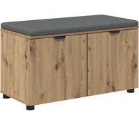 Banquette d'entrée avec coussin et étagère Chêne Artisan 80 x 38 x 46 cm