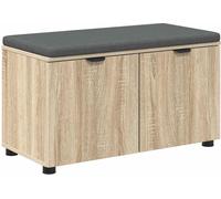 Banquette d'entrée avec coussin et étagère Chêne Sonoma 80 x 38 x 46 cm