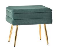Banquette Design Bout de Lit en Velours Vert Foncé avec Pieds Obliques Dorés Meuble Pratique pour Salon Chambre et Couloir Chic et Glamour Beliani