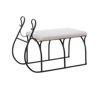 Banquette d'intérieur en métal modèle luge - Blanc et noir