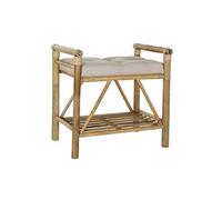 Banquette en bambou coloris Beige/Marron - Longueur 55 x Profondeur 36 x Hauteur 54 cm --