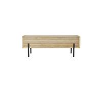Banquette en bois coloris naturel et pieds en metal - Longueur 120 x Profondeur 40 x Hauteur 43 cm --