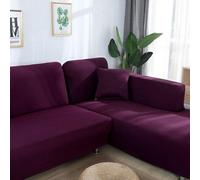 Banquette en L - Coussins de canapé pour banquette d'angle - Protection d'assise - Deux pièces - Pour canapés 2 et 3 places - Rouge