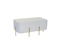 Banquette en metal et polyester coloris bleu ciel - Longueur 91 x Profondeur 46,5 x Hauteur 42 cm --
