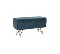 Banquette en metal et polyester coloris turquoise - Longueur 90 x Profondeur 31 x Hauteur 47 cm --