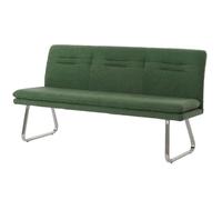 Mendler Banquette HWC-H70 – 180 cm, tissu bouclé rembourré, inox brossé vert