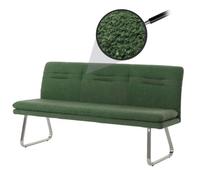 Banquette HWC-H70, banquette de salle à manger banquette rembourrée, dossier tissu/textile bouclé inox brossé 180cm vert