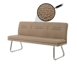 Banquette Hwc-H70, Banquette De Salle À Manger Banquette Rembourrée, Dossier Tissu/Textile Bouclé Inox Brossé 180cm Coffee-Braun Multicolore