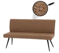 Banquette HWC-K16, banquette de salle à manger banquette rembourrée, dossier tissu/textile bouclé métal 160cm brun