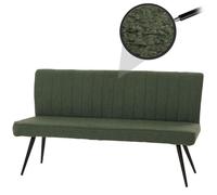 Banquette HWC-K16, banquette de salle à manger banquette rembourrée, dossier tissu/textile bouclé métal 160cm vert