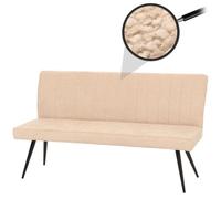 Banquette HWC-K16, banquette de salle à manger banquette rembourrée, dossier tissu/textile chenille métal 160cm crème-beige