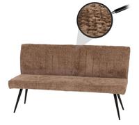 Banquette HWC-K16, banquette de salle à manger banquette rembourrée, dossier tissu/textile chenille métal 160cm brun