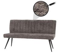 Banquette HWC-K16, banquette de salle à manger banquette rembourrée, dossier tissu/textile chenille métal 160cm gris-brun