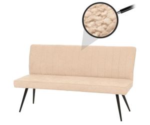 Banquette HWC-K16, banquette de salle à manger banquette rembourrée, dossier tissu/textile chenille métal 160cm crème-beige