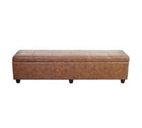 Banquette Kriens Xxl, Coffre, Banc, Tissu, 180x45x45cm Aspect Daim Multicolore