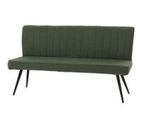 Mendler Banquette de salle à manger HWC-K16 — rembourrée 160 cm, dossier tissu bouclé, métal, vert