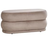 Banquette Moderne Pouf d'Appoint Rembourré en Velours Taupe Ellendale