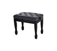 HOMCOM Banc de piano régalable, banc de clavier, assis confortable en bois,charge 200kg, synthétique noir Aosom France