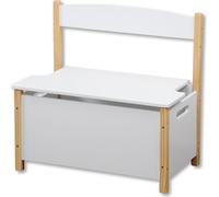 Banquette pour enfants avec espace de rangement, blanc, dimensions : 60 x 34,5 x 56 cm, 1771313