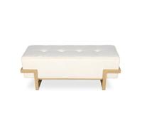 Banquette Selena Velours beige pieds or