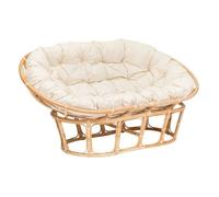 Banquette ""Seram"" mamasan 2 places rotin blanc - Atmosphera Créateur d'intérieur