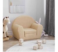 Banquette Vidaxl - 356995 - Canapé-lit pour Enfants crème Peluche Douce