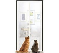 BANTASE Porte Moustiquaire for Animaux 150 X 220 Cm, Moustiquaire Épaisse Anti-Chats, en Maille Résistante Aux Animaux, Anti-Rayures, avec Fermeture Éclair, for Salon, Chambre Et Cuisine(90x200cm)