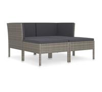 BAO Salon de jardin 4 pcs avec coussins Résine tressée Gris - 7658796811510
