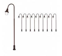 Baoblaze 10 Pièces Lampadaire Miniature Statique Lampadaire Diorama Réaliste Éclairage Miniature Chemin pr Maqutistes, Miniatures, Teinte, Lumière Blanche