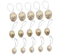 Baoblaze 15 œufs de Pâques Dorés à Suspendre, Parfaits pour Décorer Une Couronne, Un Jardin Ou Un Mur.