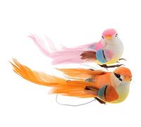 Baoblaze 2pcs Oiseaux Multicolores sur Pince Rouges-Gorges artificiels en Plumes Décoration de Sapin de, avec clip