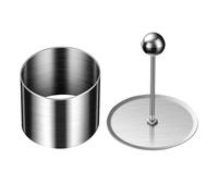 Baoblaze 3 Pièces Moule à Gâteau Cercle Pâtisserie Mousse Anneau de Cuisson Inox avec Poussoir Outil de Modelage Pratique pour Création Dessert Maison Adapté F, petit