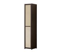 Baoblaze Armoire à Chaussures Multicouches Meuble Chaussures Étroit Bambou Devant Maillé Respirant Panneau Latéral Solide avec, Noir, Dix Couches Porte Respirante en Maille