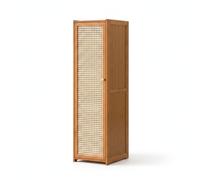 Baoblaze Armoire à Chaussures Multicouches Meuble Chaussures Étroit Bambou Devant Maillé Respirant Panneau Latéral Solide avec, Noir, Sept Couches Porte Respirante en Maille