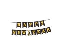 Baoblaze Bannière Bonne Année 2026 Guirlande Décorative Lettres Papier Fanion Suspendu Matériau Papier Adaptée pour Événement Familial Bureau Hôtel Te, Style C