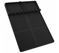 Baoblaze Barbecue Tapis de Support Ustensile Organisateur Plateau en Silicone Alimentaire Résistant à la Chaleur Protection Tablette avec Compartiments, Noir