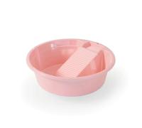 Baoblaze Bassine à Linge avec Planche à Laver Cuve de Lavage Bac de Lavage Classique Plastique PP Épaissi Robuste Cuve Profonde pour Rinçage et Trempage, Rose, Moyen