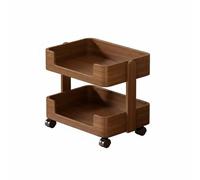 Baoblaze Bibliothèque en Bois Étagère Chariot Meuble Meuble Mobile avec Roues Silencieuses Design Gain de Place pour Petits Intérieurs Accès Frontal pour, 2 Couches