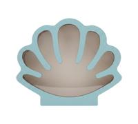 Baoblaze Boîte à Coquillages en Bois Vitrée Présentoir Coquillages Boîte de Rangement Souvenirs Décoration Adaptée Collection Cadeau Anniversaire, Bleu