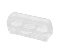 Baoblaze Boîte de Rangement Œufs à Compartiments Bac de Conservation Réfrigérateur Boîte Étanche Portable Plateau Protège Œufs Campeur Convient pour Randonnée, 3 Grilles 15.5x6.5x6cm